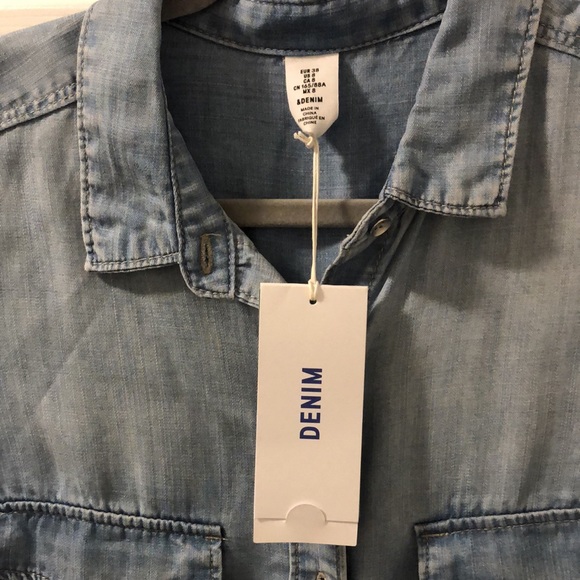 NEW WITH TAGS — Denim button up long sleeve dress. - Picture 2 of 5